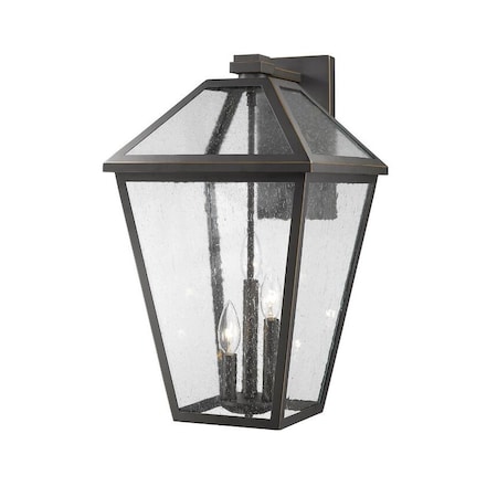 Z-Lite Talbot 3 Light Outdoor Wall Sconce, Oil Rubbed Bronze And Seedy 579XL-ORB
